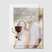 50エレガント誕生日レッドワインサプライズ誕生日 ベラム紙招待状 (オフセット (カップル))