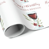 50エレガント誕生日赤ワイン ラッピングペーパー (ロールコーナー)