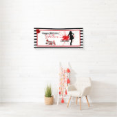 50エレガント誕生日50と素晴らしいストライプパーティー 横断幕 (インサイチュ)