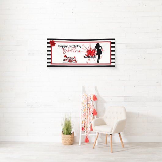 50エレガント誕生日50と素晴らしいストライプパーティー 横断幕 (インサイチュ)