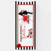 50エレガント誕生日50と素晴らしいストライプパーティー 横断幕 (縦)