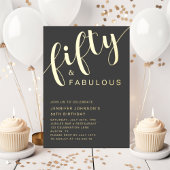 50エレガント誕生日50と素晴らしい金ゴールド 箔招待状