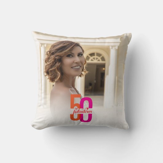 50エレガント&素晴らしい50誕生日写真 クッション (正面)