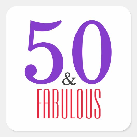 50エレガントthと素晴らしい誕生日パーティー スクエアシール (正面)