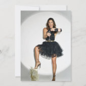 50エレガントth & Fabulous birthdayバラ金ゴールド写真 招待状 (裏面)