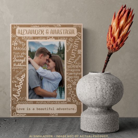 50カスタマイズ言語でレーザー彫刻「LOVE」 レーザー彫刻フレーム