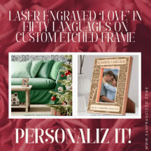 50カスタマイズ言語でレーザー彫刻「LOVE」