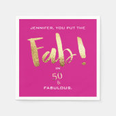 50カスタム位と素晴らしいモダン金ゴールドタイポグラフィ スタンダードカクテルナプキン (正面)