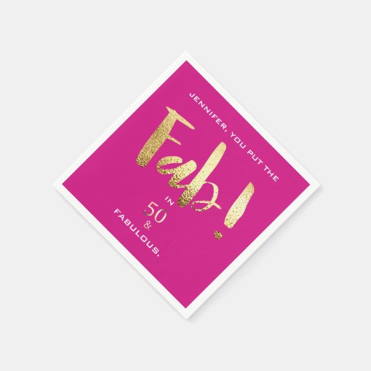 50カスタム位と素晴らしいモダン金ゴールドタイポグラフィ スタンダードカクテルナプキン (角)