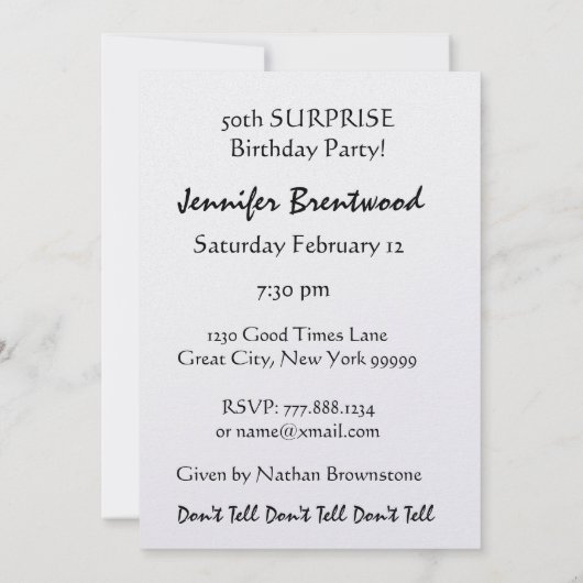 50カスタム回目の誕生日パーティーの招待 招待状 (裏面)