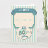 50カスタム番目の誕生日カード – 名前と写真の追加 カード (正面)