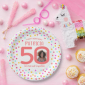 50カスタムthカラフルサンゴ紙吹雪 ペーパープレート (パーティー)