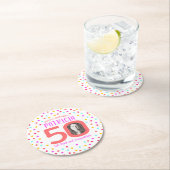 50カスタムthカラフルサンゴ紙吹雪 ラウンドペーパーコースター (インサイチュ)