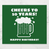 50カスタムth Birthdayパーティーのボトルビールのラベル ビールラベル (シングルラベル)