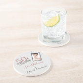 50ガーリーと素晴らしい誕生日バラ金ゴールド写真 コースター (側面)