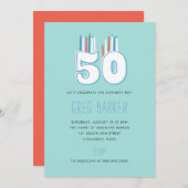 50キャンドル50バースデーパーティ招待状 招待状 (正面/裏面)