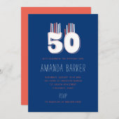 50キャンドル50バースデーパーティ招待状 招待状 (正面/裏面)