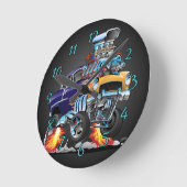 50クラシック系筋改造肉自動車漫画 ラウンド壁時計 (傾斜)