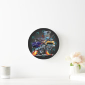 50クラシック系筋改造肉自動車漫画 ラウンド壁時計 (ホーム)