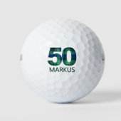 50クール番目の誕生日贈り物 – Blue Green ゴルフボール (正面)