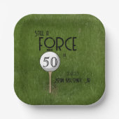 50ゴルフグリーンでまだ力カスタム力 ペーパープレート (正面)