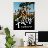 50シルバーブラック写真50歳の誕生日 ポスター (ホームオフィス)