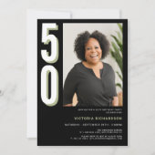 50シンプルモダン誕生日 招待状 (正面)