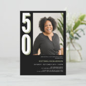 50シンプルモダン誕生日 招待状 (スタンド正面)