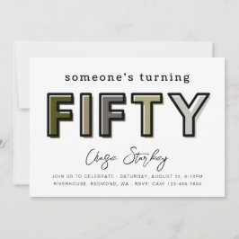 50シンプル番目の誕生日招待状 | 50誕生日 招待状