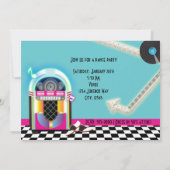 50ジュークボックスダンスパーティーソックホップ招待状 招待状 (裏面)