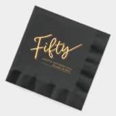 50スクリプト文字50番目の誕生日名前をカスタムする日 箔ナプキン (左)