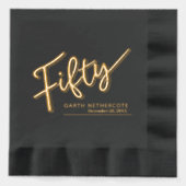 50スクリプト文字50番目の誕生日名前をカスタムする日 箔ナプキン (正面)