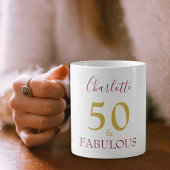 50スタイリッシュと素晴らしい金ゴールド50誕生日 コーヒーマグカップ