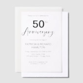 50スタイリッシュ年結婚記念 ベラム紙招待状 (オフセット)