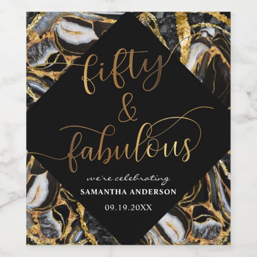 50スタイリッシュ番目の誕生日50と素晴らしい ワインラベル (シングルラベル)