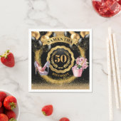 50スタイリッシュ誕生日ナプキンス赤面ハイヒールグリ スタンダードカクテルナプキン (インサイチュ)