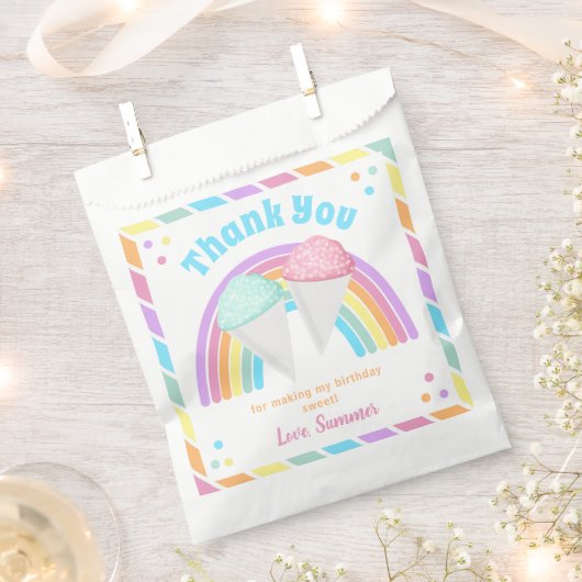 50スノーコーン処理バッグ | Snow Cone Favor フェイバーバッグ (クリップ留めされた状態)