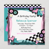 50ズディナーパーティー誕生日 招待状 (正面/裏面)