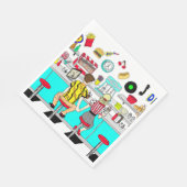 50ダイナーノスタルジックカップルの手を保持 スタンダードランチョンナプキン (角)