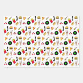 50ダイナーノスタルジックカップルの手を保持 ラッピングペーパーシート (正面3)