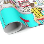 50ダイナーノスタルジックカップルの手を保持 ラッピングペーパー (ロールコーナー)