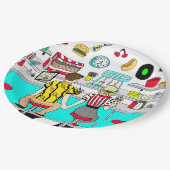 50ダイナーノスタルジックカップル保持ハンズアート ペーパープレート (アングル)