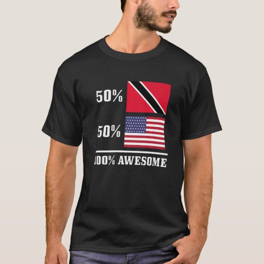 50トリニダード・トバゴ50米国アメリカ国旗のプライド1 Tシャツ (正面)