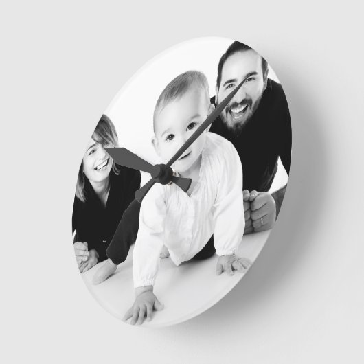 50ドル以下のギフト写真パーソナライズされた用 ラウンド壁時計 (傾斜)