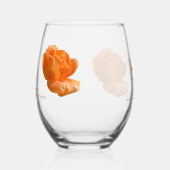 50ハッピーバースデー桃カスタマイズバラ記念 ステムなしワイングラス (右)