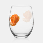 50ハッピーバースデー桃カスタマイズバラ記念 ステムなしワイングラス (左)