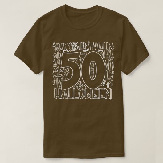 50ハロウィーンの怠けカッコいい者の衣装50歳B Tシャツ (デザイン正面)