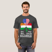 50ハーフアイルランド半イタリアン100米国国旗 Tシャツ (正面フル)
