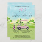 50バースデーパーティーゴルフテーマ招待状 招待状 (正面/裏面)