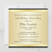 50バースデーパーティ招待状フォーマル黒金ゴールド 招待状 (裏面)